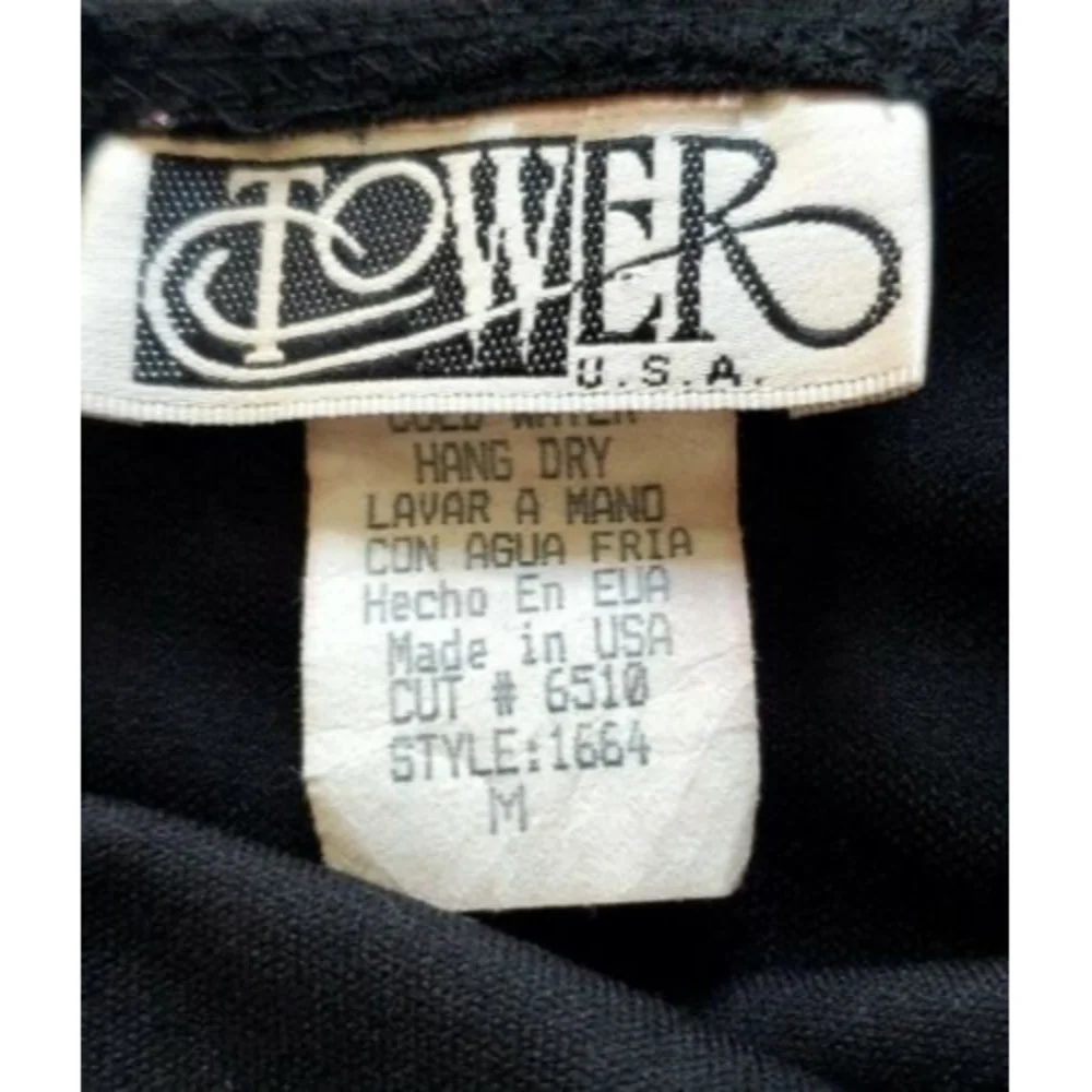 TOWER Ladies Evening Black Stretch Purple Glitter Layered Mesh Jumpsuit Sz M